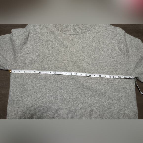 J Crew Chunky Crewneck Cropped Sweater Supersoft Yarn Gray Merino Wool Blend XL - Picture 7 of 16